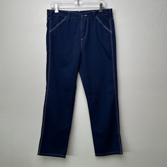 NWT G1 Goods Paper Boy Pant Navy Work Jeans Women’s Size 10 Straight - Picture 2 of 12